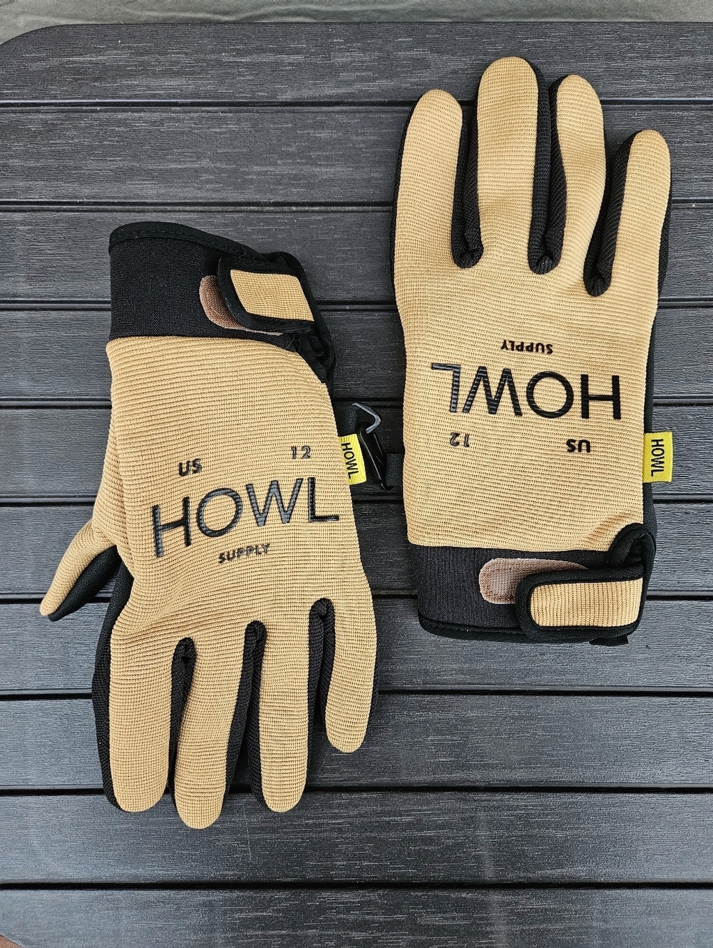 Howl Supply Jeepster Gloves Black Tan Mens Size Medium Super Clean Like New